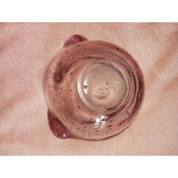 Vintage Controlled Bubbles Handblown Bullicante Bowl Ashtray Lilac Purple - Picture 5 of 11